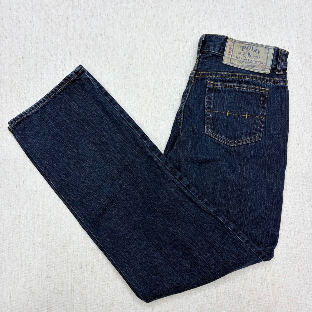 Polo Ralph Lauren Boys 18 Slim Jeans Dark Wash Denim 100% Cotton 29x29 NICE!